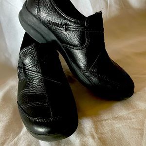 Black Clarks, soft soles